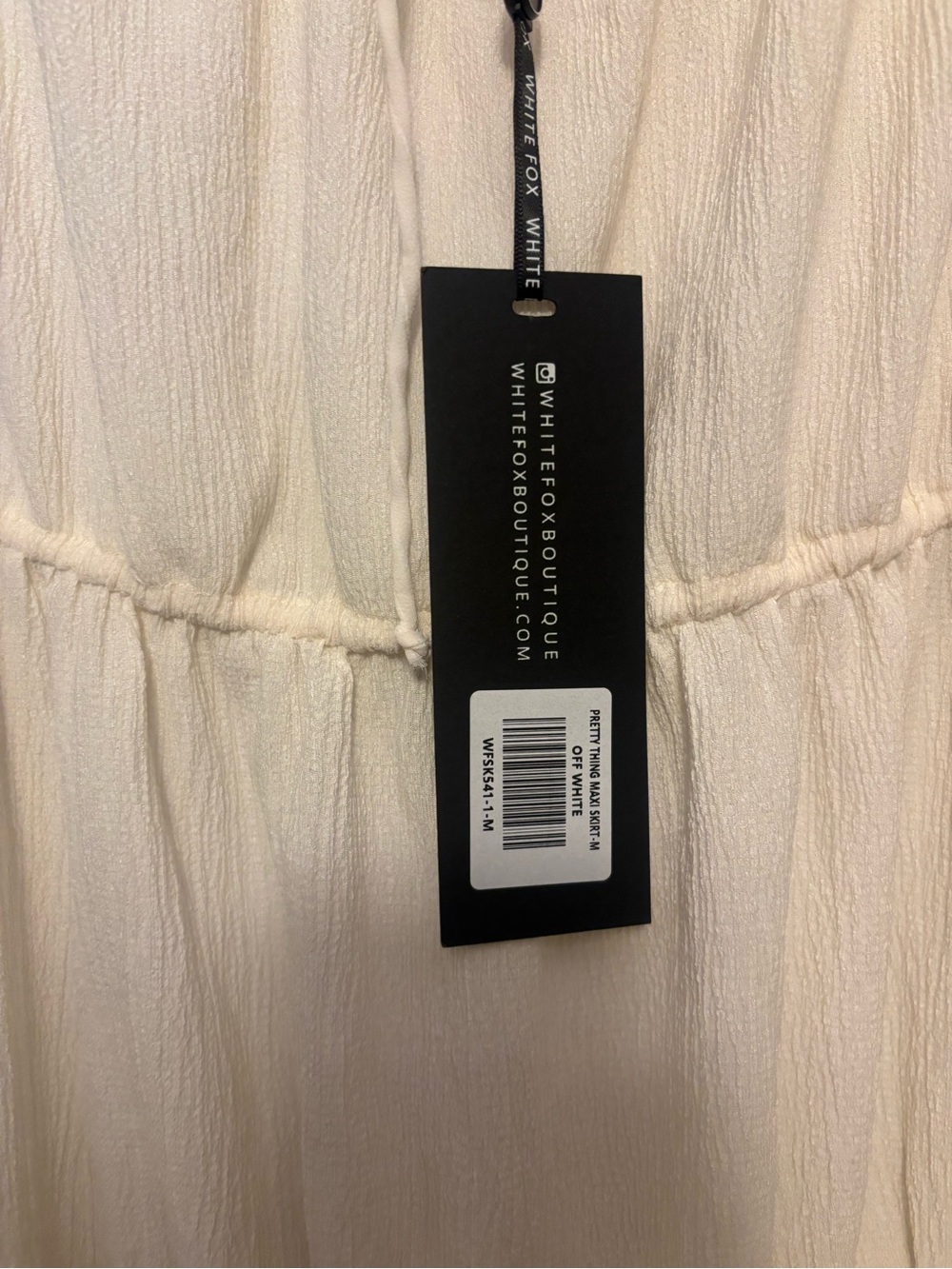 White Fox Pretty Thing Cream Maxi Skirt M NWT - Picture 4 of 4